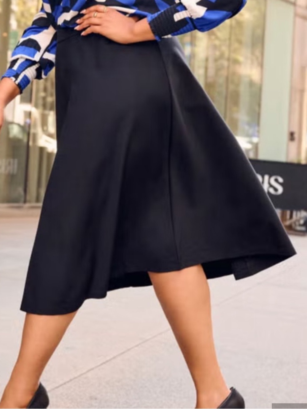Elizabeth by Liz Claiborne Elegant Vintage Midi Flare Skirt, A-Line, Fully Lined